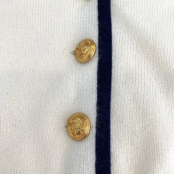 Celine White Cashmere Lapel Single Breasted Long Sleeve Knitted Cardigan Coat Wi - Picture 5 of 8